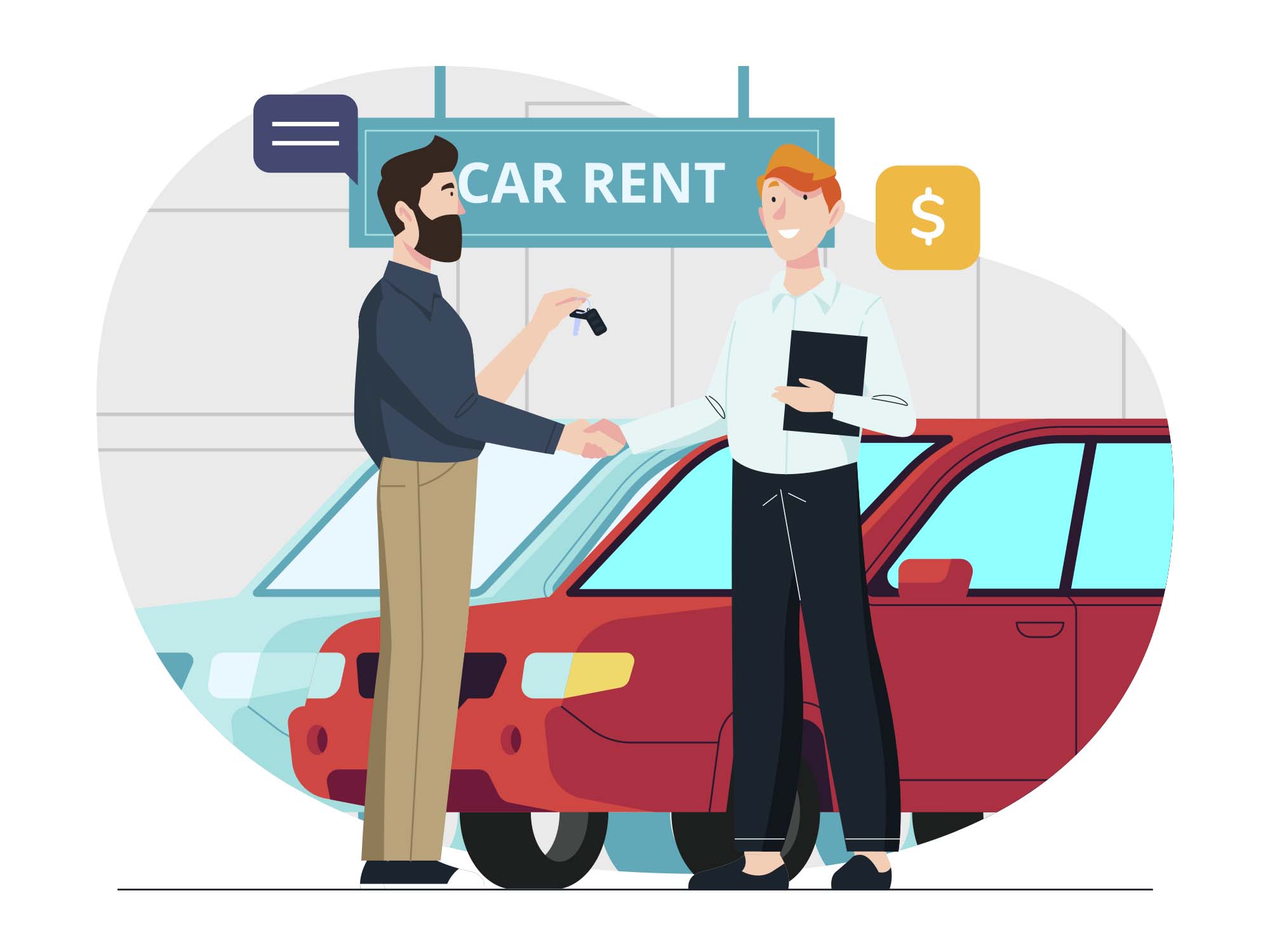 Car Rent Vector Illustration